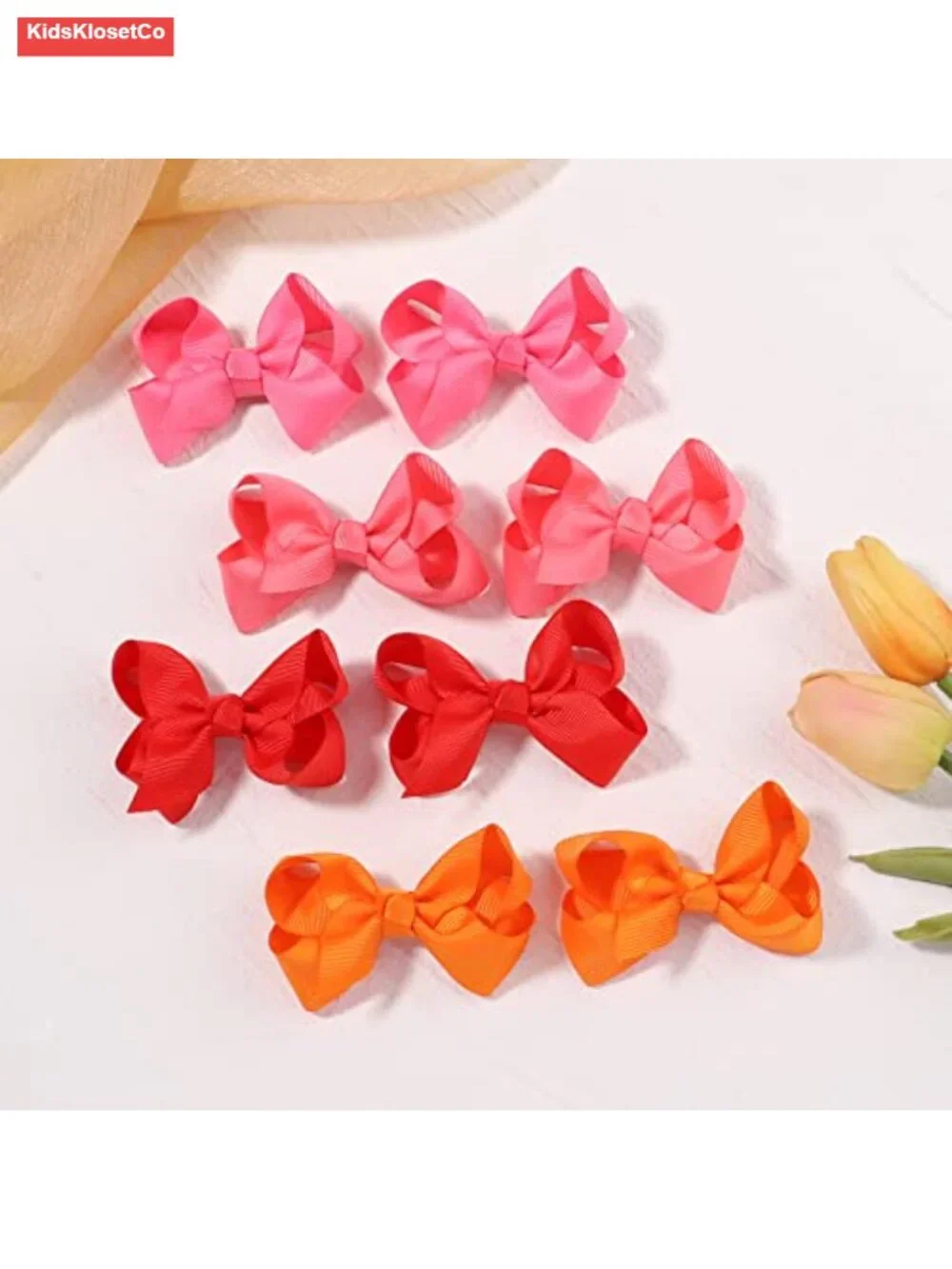 50 Pcs 3 Inch Grosgrain Ribbon Hair Bows With Alligator Clips